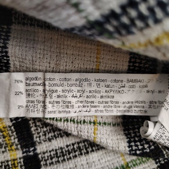 Zara Mens White Plaid Button Up Long Sleeve Woven Relaxed Fit Sz XL - Picture 5 of 9